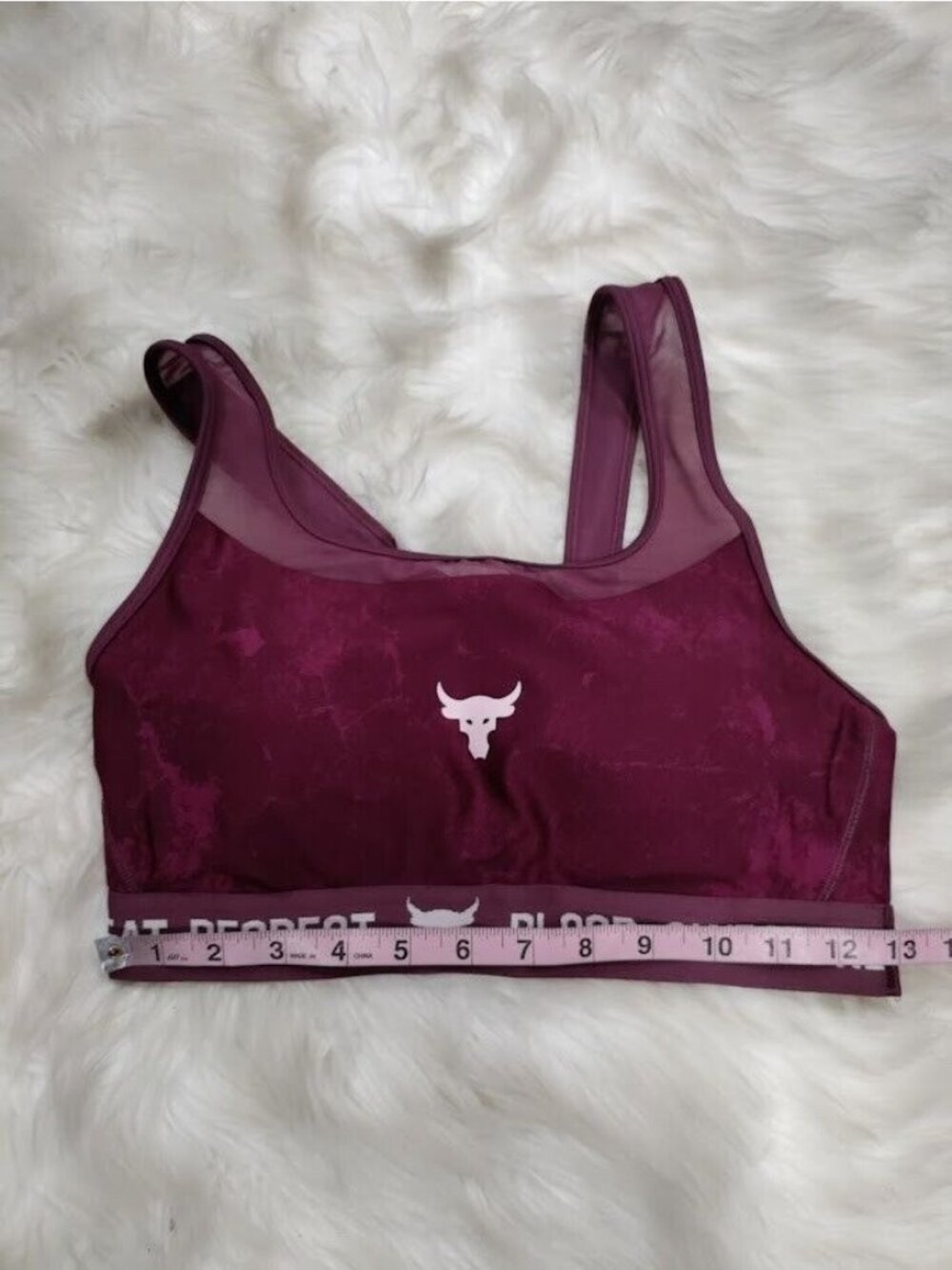 Under Armour Womens Project Rock Sports Bra Purple Tie Dye V Back L - Picture 6 of 6